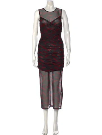 Pre-owned Simon Miller Printed Long Dress W/ Tags In Black