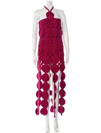 Pre-owned Simon Miller Printed Midi Length Dress W/ Tags In Pink