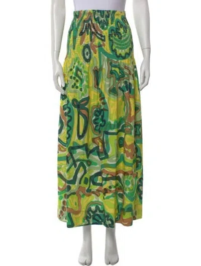 Pre-owned Simon Miller Printed Midi Length Skirt In Green