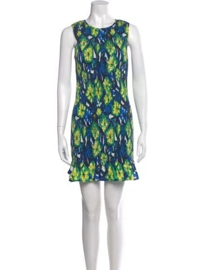 Pre-owned Simon Miller Printed Mini Dress W/ Tags In Green