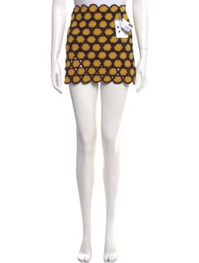 Pre-owned Simon Miller Printed Mini Skirt In Black