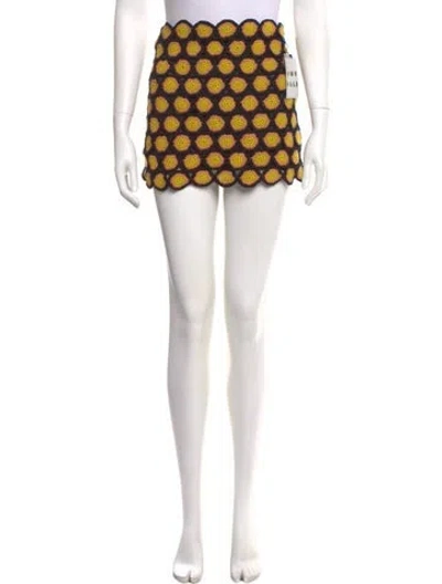 Pre-owned Simon Miller Printed Mini Skirt In Black