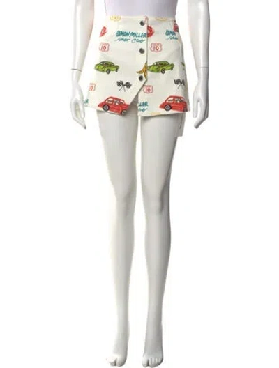 Pre-owned Simon Miller Printed Mini Skirt In Neutral