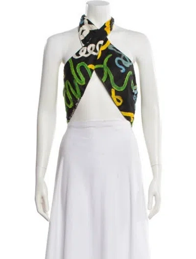 Pre-owned Simon Miller Printed Top In Black