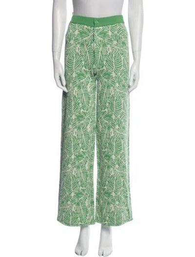 Pre-owned Simon Miller Printed Wide Leg Pants In Green