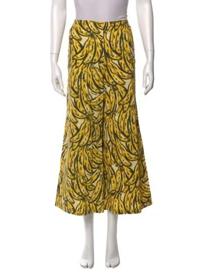 Pre-owned Simon Miller Printed Wide Leg Pants In Yellow