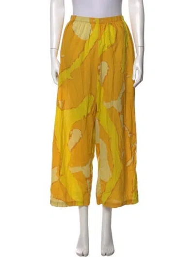 Pre-owned Simon Miller Printed Wide Leg Pants In Yellow