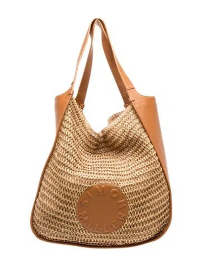 Pre-owned Simon Miller Raffia Bucket Bag In Neutrals