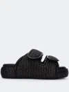 Simon Miller Cro Woven Dual-grip Slide Sandals In Black