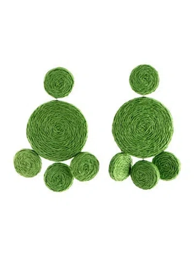Pre-owned Simon Miller Raffia Deco Earrings In Green