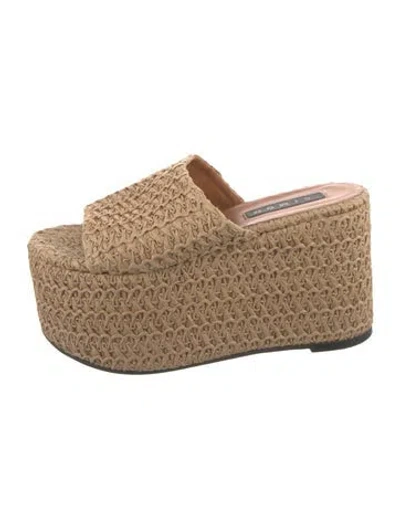 Pre-owned Simon Miller Raffia Patterned Espadrilles In Neutral