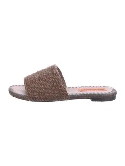 Pre-owned Simon Miller Raffia Slides In Brown