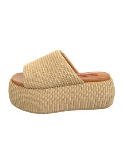 Pre-owned Simon Miller Raffia Slides In Brown