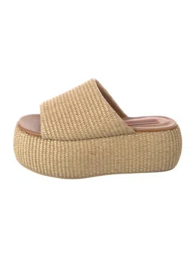 Pre-owned Simon Miller Raffia Slides In Brown