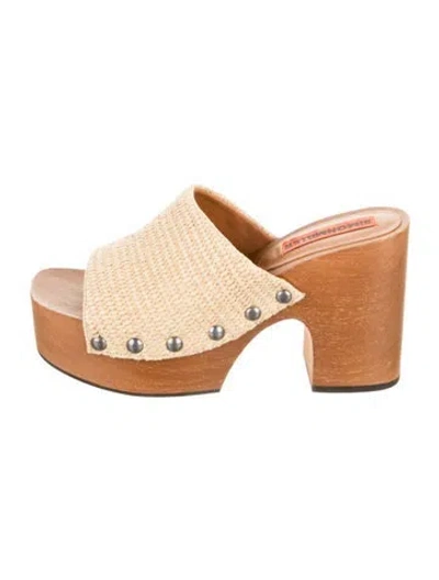 Pre-owned Simon Miller Raffia Slides In Brown