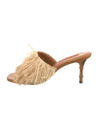 Pre-owned Simon Miller Raffia Slides In Gold