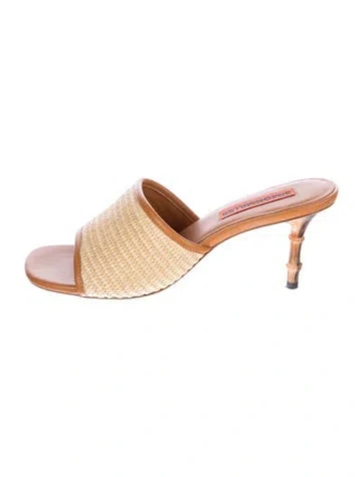 Pre-owned Simon Miller Raffia Slides In Multi