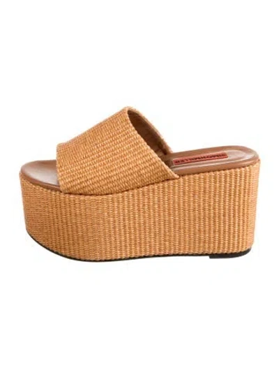 Pre-owned Simon Miller Raffia Slides In Neutral