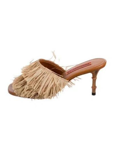 Pre-owned Simon Miller Raffia Slides In Neutrals