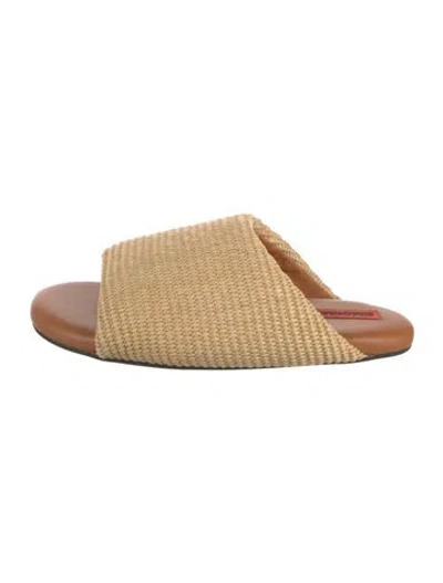Pre-owned Simon Miller Raffia Slides In Neutrals