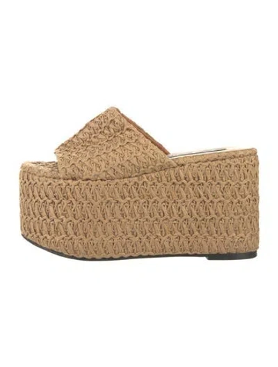 Pre-owned Simon Miller Raffia Slides In Neutrals