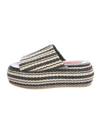 Pre-owned Simon Miller Raffia Striped Espadrilles In Blue