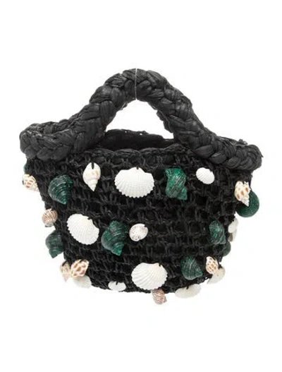 Pre-owned Simon Miller Raffia Top Handle Bag In Black