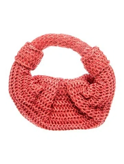 Pre-owned Simon Miller Raffia Top Handle Bag In Red