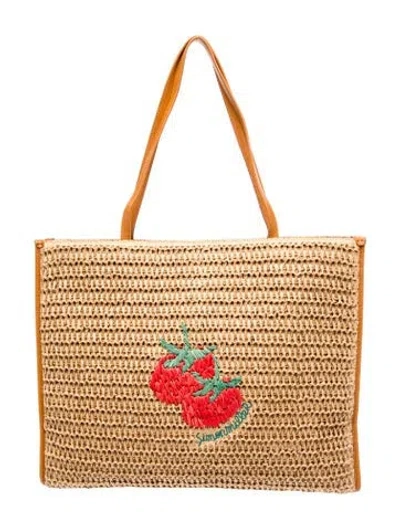 Pre-owned Simon Miller Raffia Tote In Neutrals