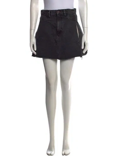 Pre-owned Simon Miller Raw-edge Trim Mini Skirt In Black