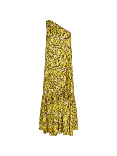 Simon Miller Rea Banana-print Mini Dress In Yellow