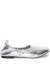 Simon Miller Crinkle Metallic Riad Flat In Silver In Silver