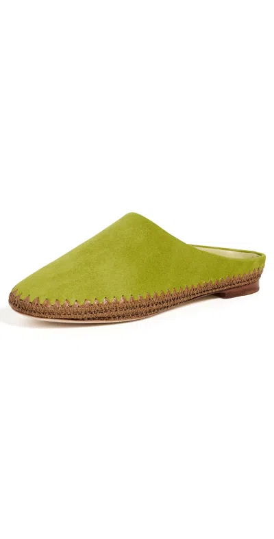 Simon Miller Riad Whipstitch-trim Mules In Green
