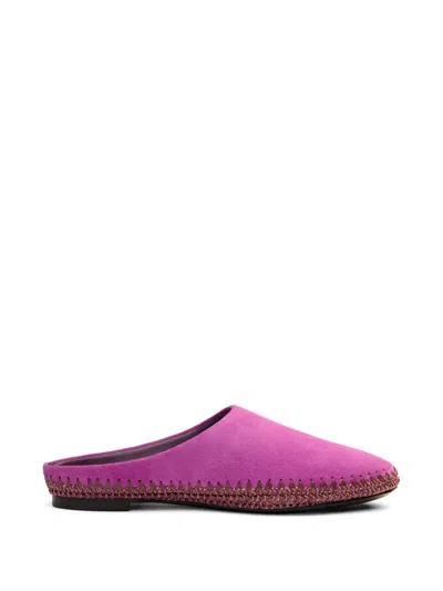Simon Miller Riad Whipstitch-trim Mules In Purple