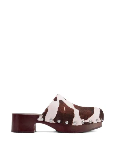 Simon Miller Rio Cow-print Wood Clog Mules In Animal Print