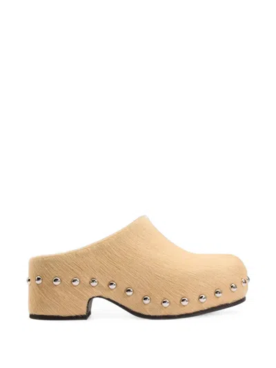 Simon Miller Rio Studded Haircalf Mules In Nude