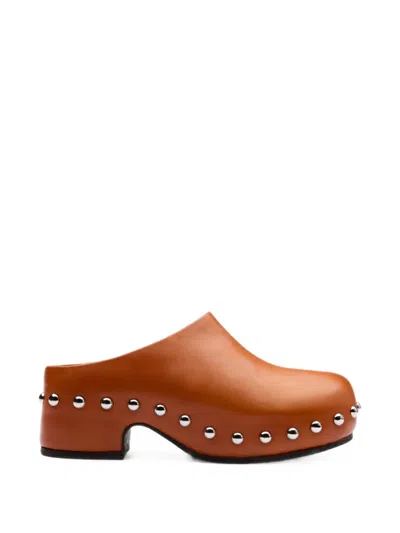 Simon Miller Rio Studded Leather Mules In Brown