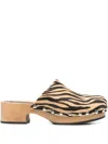 Simon Miller Rio Zebra-pattern Clogs In Neutral