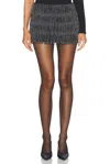 Simon Miller River Fringe Mini Skirt In Black In Black