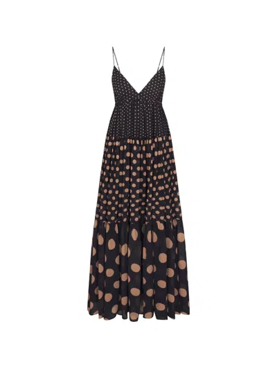 Simon Miller Romi Polka-dot Maxi Dress In Brown