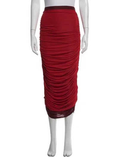 Pre-owned Simon Miller Ruffle Embellishment Midi Length Skirt In Burgundy/red