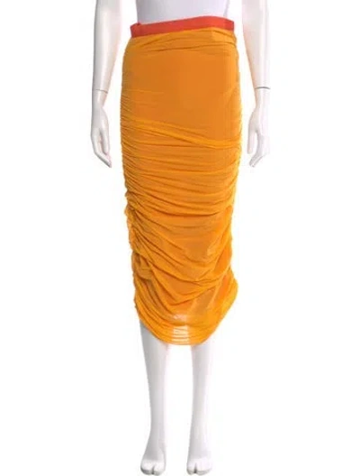 Pre-owned Simon Miller Ruffle Embellishment Midi Length Skirt In Yellow