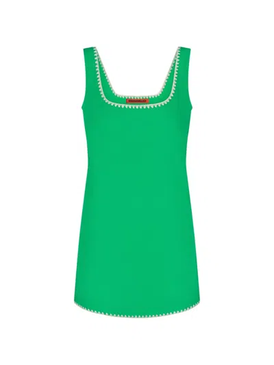 Simon Miller Sahara Embroidered Shift Mini Dress In Green