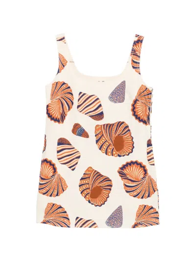 Simon Miller Sahara Shell-print Mini Dress In Neutral