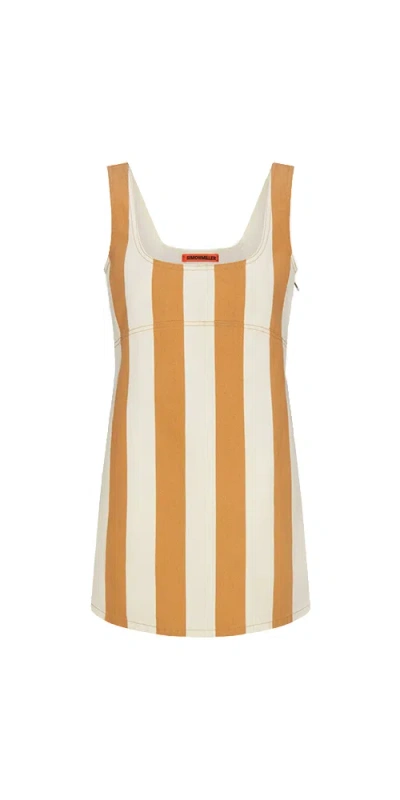 Simon Miller Sahara Striped Denim Dress In Neutrals