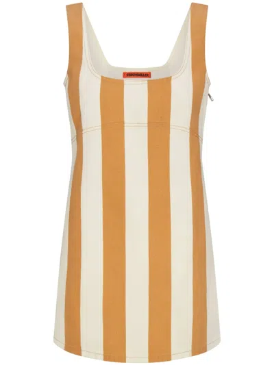 Simon Miller Sahara Striped Denim Dress In Tan Stripe In Brown
