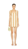Simon Miller Sahara Striped Denim Dress In Tan