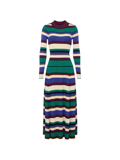 Simon Miller Sandrine Striped Knitted Maxi Dress In Green