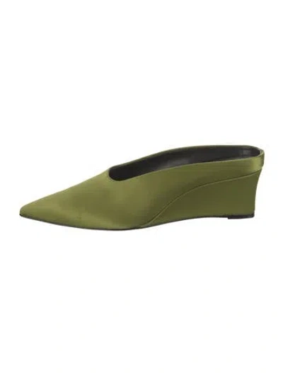 Pre-owned Simon Miller Satin Mules In Green