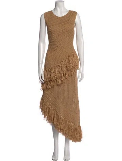 Pre-owned Simon Miller Scoop Neck Long Dress In Neutral